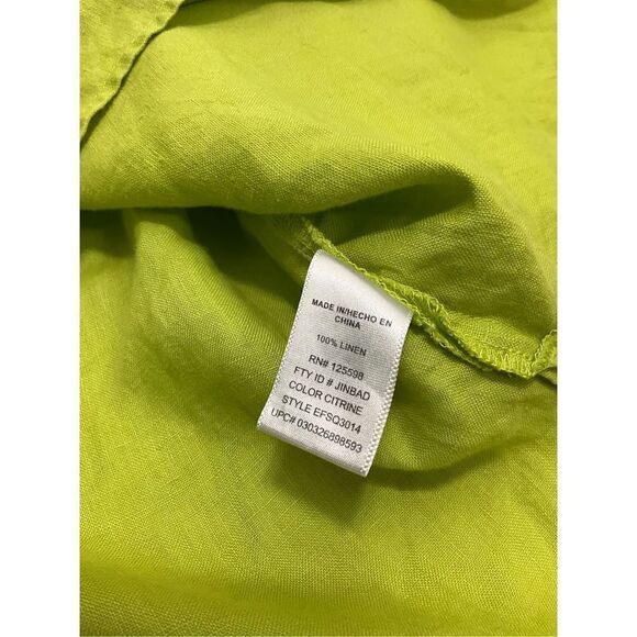 COMPANY ELLEN TRACY 100% Linen High Low Tunic Shirt - Picture 6 of 6